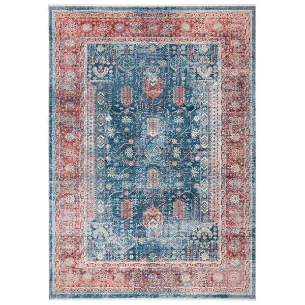 Bungalow Rose Rumsey Oriental Red/Navy Area Rug & Reviews Wayfair